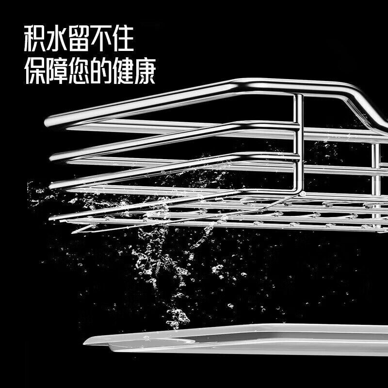 拉篮厨房橱柜实心SUS304不锈钢双层抽屉式收纳碗架橱柜碗篮拉蓝