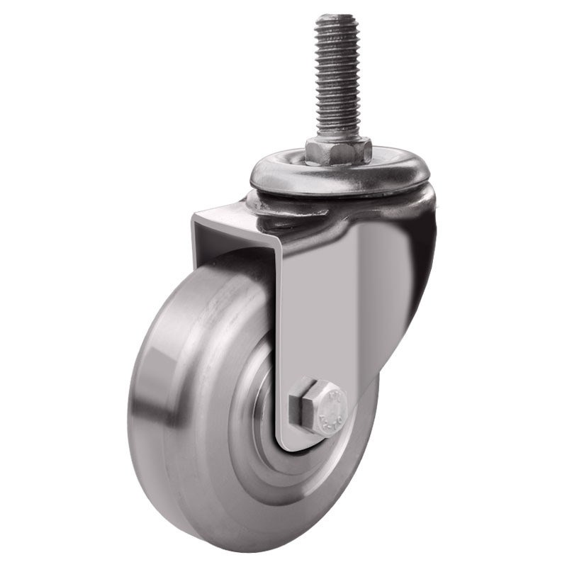 中型全实心304不锈钢脚轮2.5寸3寸4寸5寸带刹车万向轮不生锈轮子