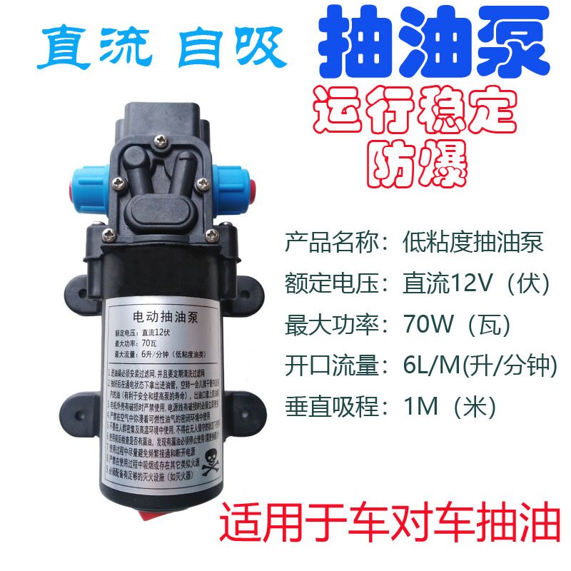 抽油泵电动小型12V汽油抽油机柴油泵加油泵防爆自吸隔膜泵抽油泵