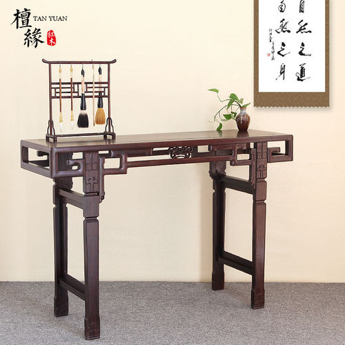红木家具方头琴桌黑枝木s古琴桌琴架仿古实木琴台中式条案玄关供