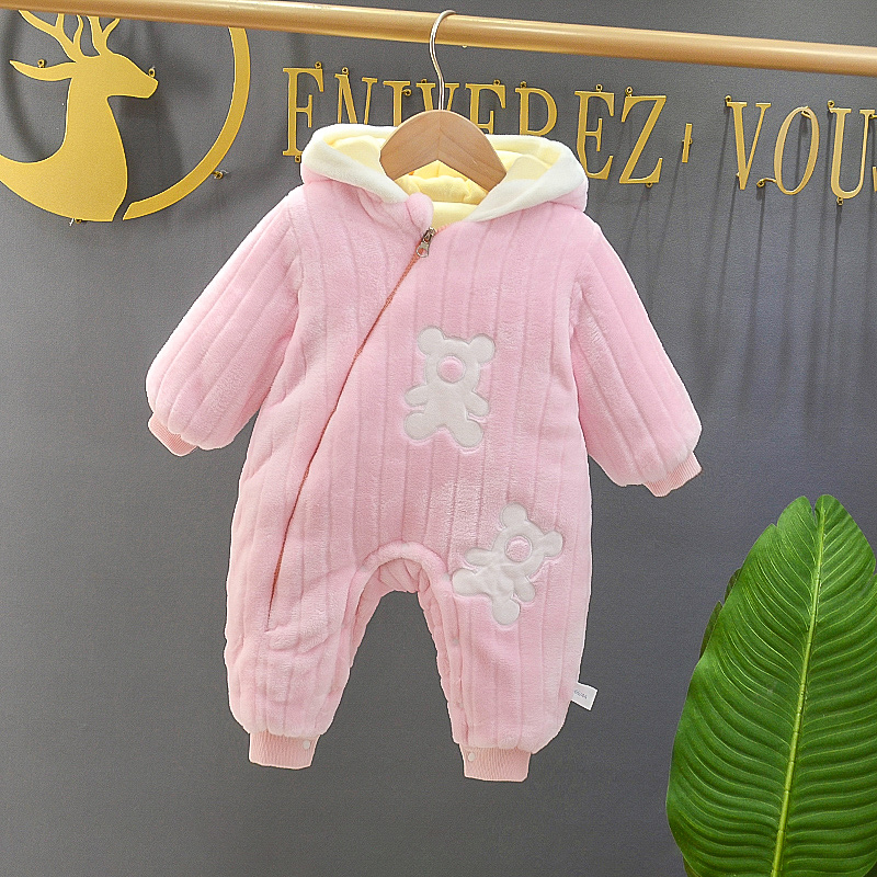 婴儿连体衣秋冬外出潮男女宝宝冬天外出抱衣网红婴儿服冬防风加厚