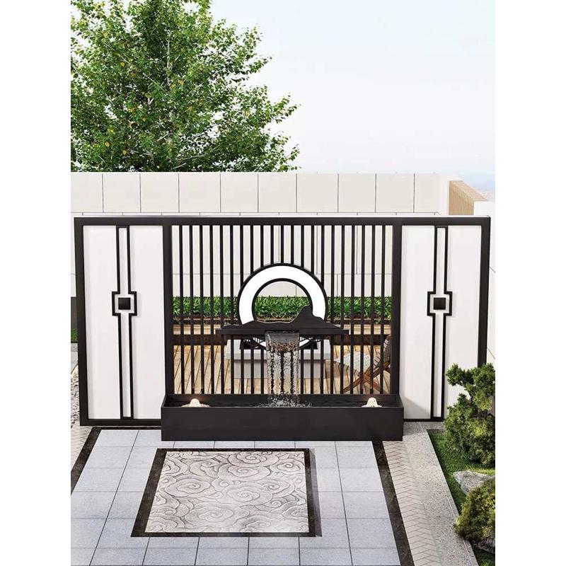 不锈钢隔断幕墙影壁园林门别墅迎景观屏风背景墙流水户外水庭院