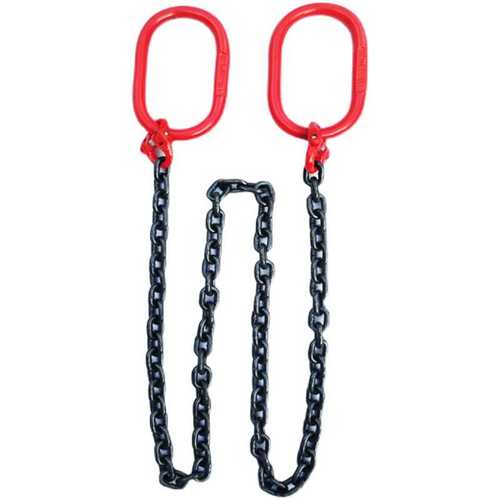 链条起重锰钢索具拖拉车铁链子两边双头带吊环扣圆圈吊装货车2米1
