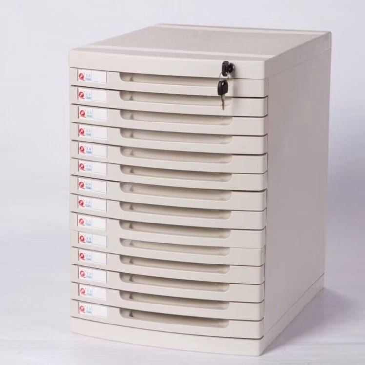 办公室A4桌面带锁抽屉式文件收纳柜储物柜塑料整理箱文件夹收纳盒