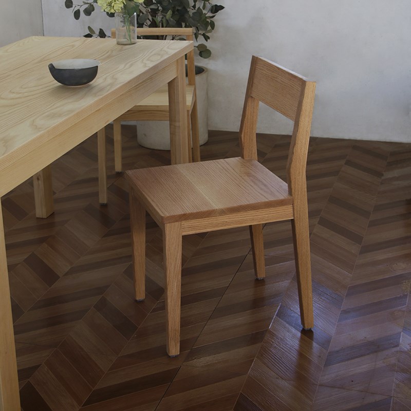 日出木作 实木餐椅白蜡木家用餐厅靠背椅樱桃红橡木书桌椅子原木