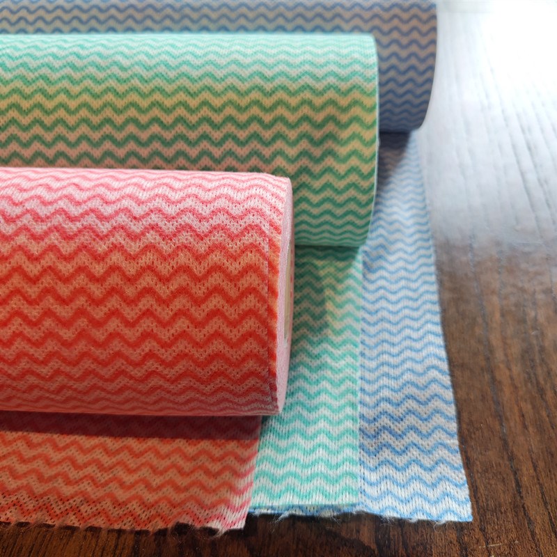 SUOMA索玛无纺布抹布干湿两用懒人抹布卷状洗碗布蓝绿红50片/卷