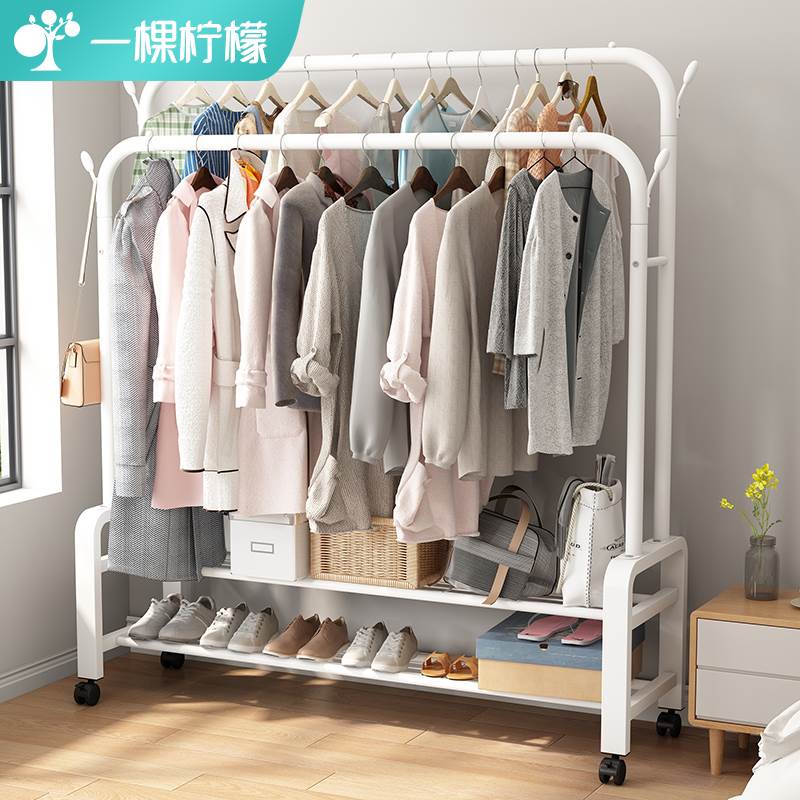 挂衣架落地卧室简易置地晾衣架家用折叠衣帽架衣服收纳架子置物架