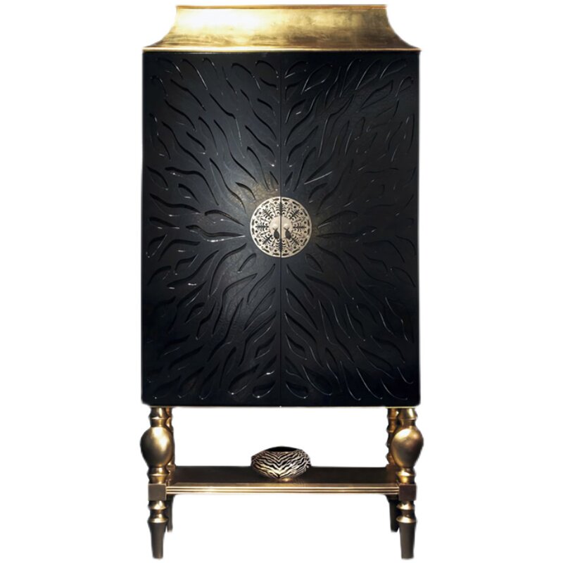 法式新古典实木衣柜欧式美式雕花样板间展示柜酒柜奢华装饰柜定做