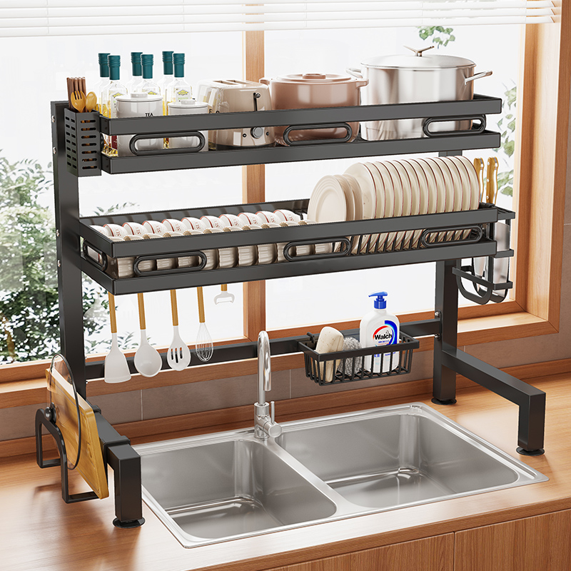 厨房水槽置物架多功能台面碗碟收纳架水池上放碟盘多层碗架沥水架