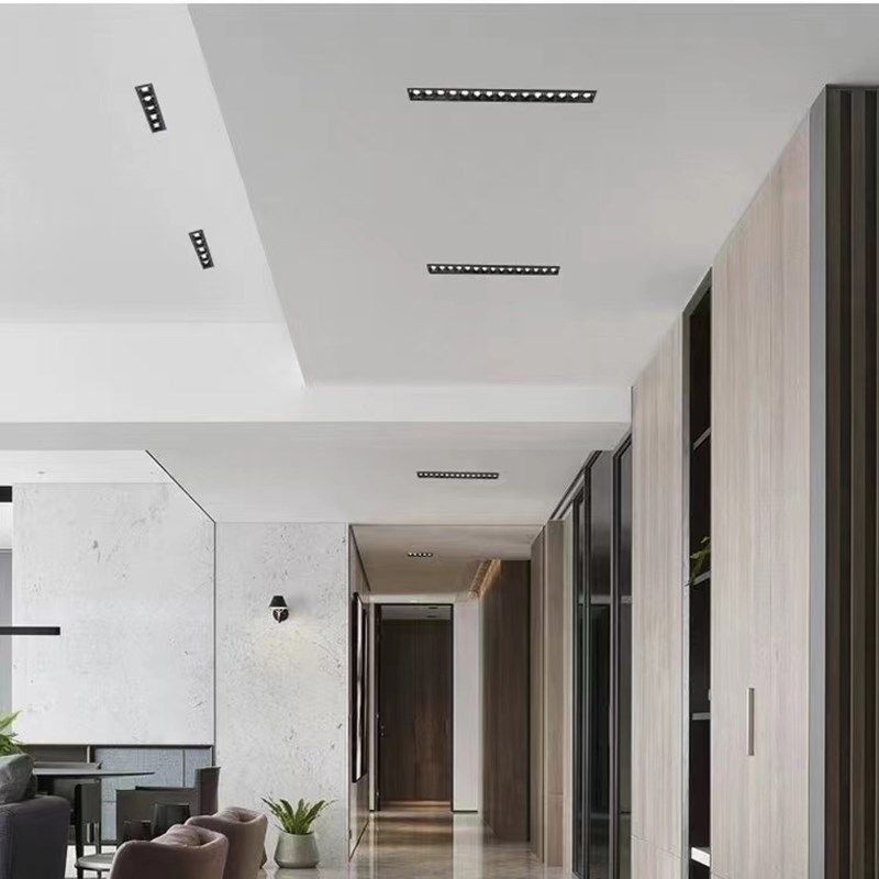 led线条灯嵌入式可调角度客厅无主灯走廊照明防眩洗墙格栅射灯5头,家装灯饰光源,格栅灯,淘宝优惠券,粉丝福利购,淘宝优惠卷