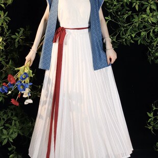 【惊鸿雪】画堂春汉服银丝条纹日常宋制薄纱百迭裙百褶裙半裙