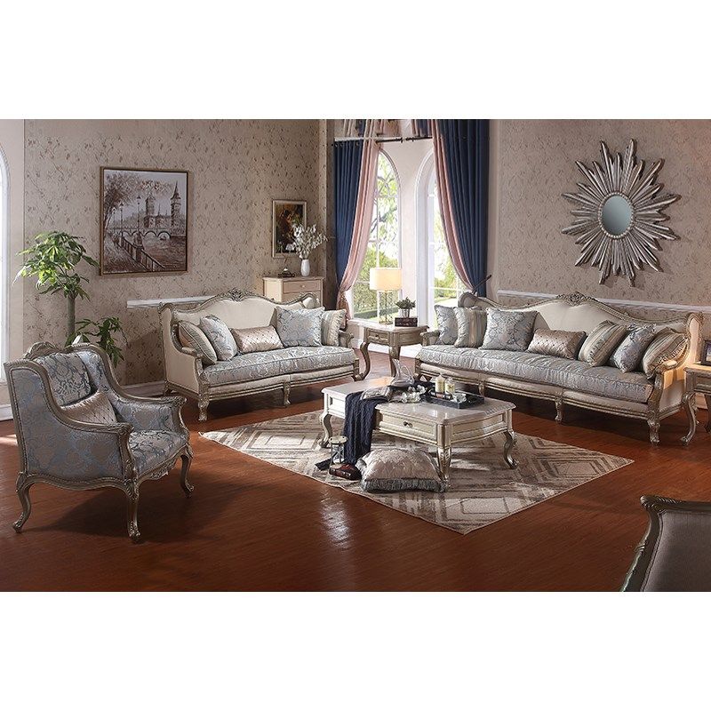 欧式雪尼尔实木布艺沙发客厅组合奢华法式轻奢别墅全屋家具套装