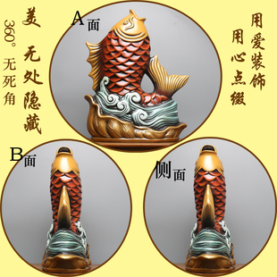 新中式丽江纪念品鱼摆件电视柜玄关进门入口装饰品乔迁礼物工艺品