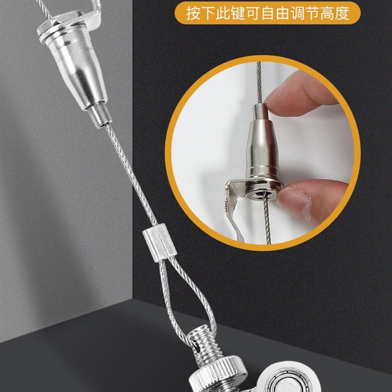 书画挂画轨道画廊挂画器轨道滑动导轨滑轮轨道挂画隐形可移动挂绳