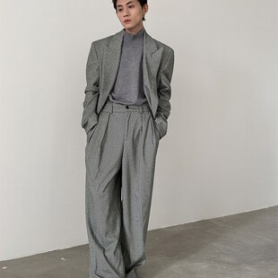 上新9折 轻熟高级感双排扣人字纹短款 套装 PM20 毛呢西装