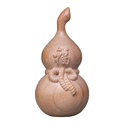 桃木葫芦摆件实木雕刻随身手把件玄关客厅家居卧室装饰创意工艺品