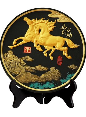 活性炭雕工艺品马到成功办公室摆件电视柜装饰品摆设客厅家居饰品