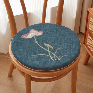 圆形中式坐垫椅垫禅修垫鼓凳垫四季通用椅垫蒲团椅子垫防滑可拆洗