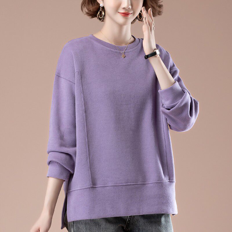 卫衣女秋冬新款加肥加大码女装宽松中年妈妈休闲百搭厚款显瘦上衣