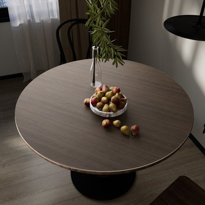 仿木纹皮革圆桌垫复古防水防油免洗茶几台布圆形餐桌垫圆桌布桌面