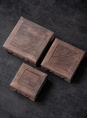 鸡翅木六角形展示架托架实木木质佛像工艺品长方形正方形摆件底座