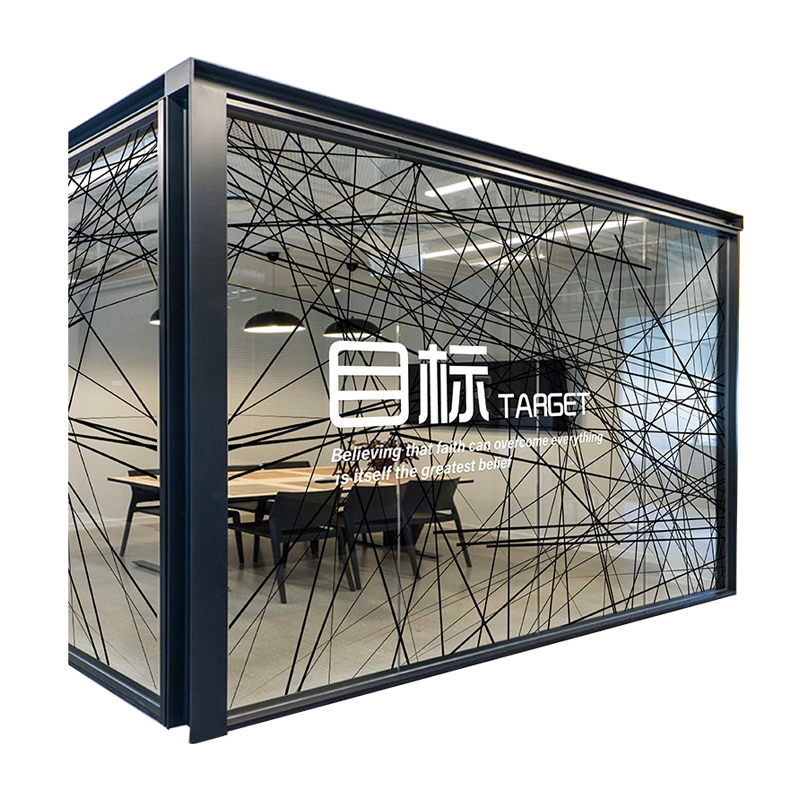 透光不透明UV彩白色渐层办公会议室玻璃贴纸隔断墙装饰会磨砂贴膜