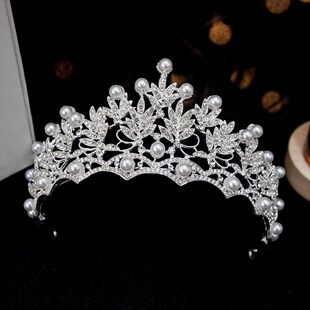 新款公主皇冠儿童高级感黄冠头饰主持人礼服配饰生日王冠演出发饰