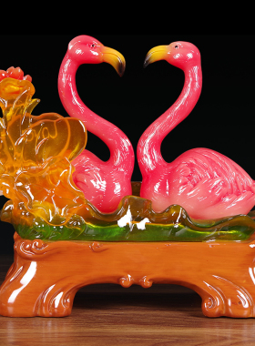 幸福美满火焰鸟摆件婚房客厅创意装修摆设送闺蜜结婚礼物新婚礼品