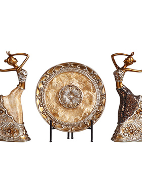 欧式装饰品摆件家居饰品 镂空版孔雀舞女 创意客厅电视柜酒柜玄关