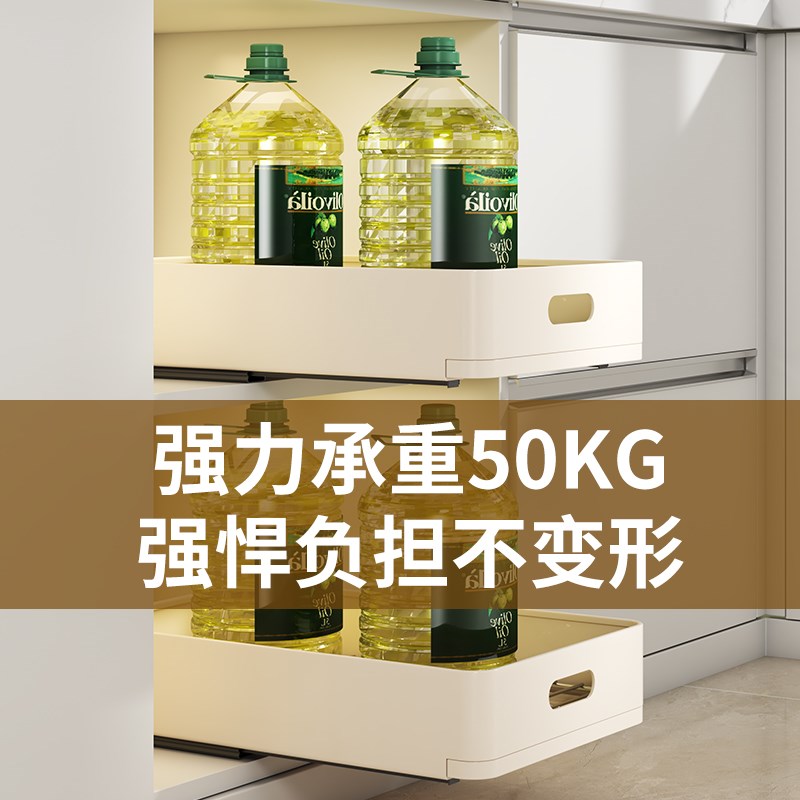 碗盘收纳架厨房碗碟拉篮抽屉式置物架橱柜内沥水抽拉碗篮内置碗架