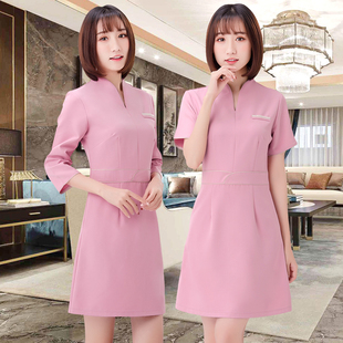 新款美容师工作服女秋冬季美容院工作服女套装美体师工作服女中袖