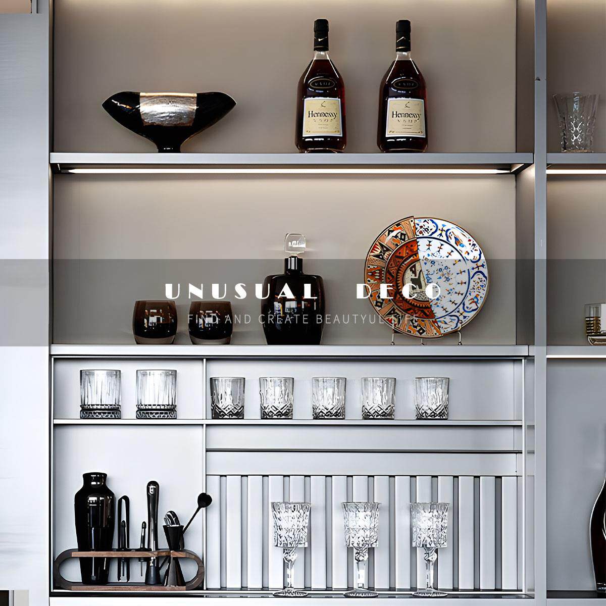 UNUSUAL 现代样板间酒柜软装摆件售楼处客厅柜搭配酒杯酒具装饰品