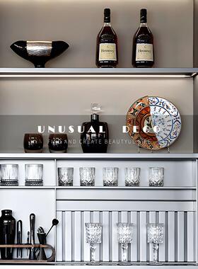 UNUSUAL 现代样板间酒柜软装摆件售楼处客厅柜搭配酒杯酒具装饰品