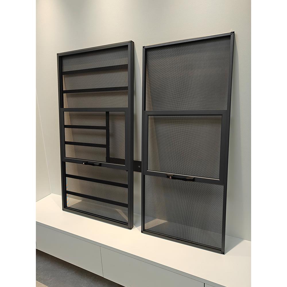 广州免打孔三推高清金刚网纱窗防盗纱窗可拆洗纱窗外平开窗铝合金