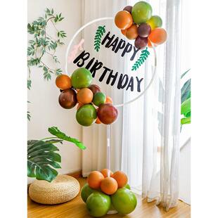 饰晚会活动 幼儿一岁迎新装 森林宝宝生日装 饰空间圈气球柱包装