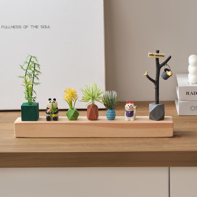 治愈系创意桌面氛围感客厅玄关仿真绿植摆件书柜办公室家居装饰品