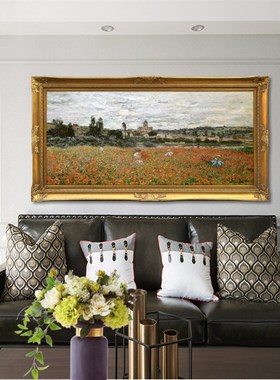 莫奈油画 欧式客厅装饰画 手绘客厅风景油画世界名画印象油画N206