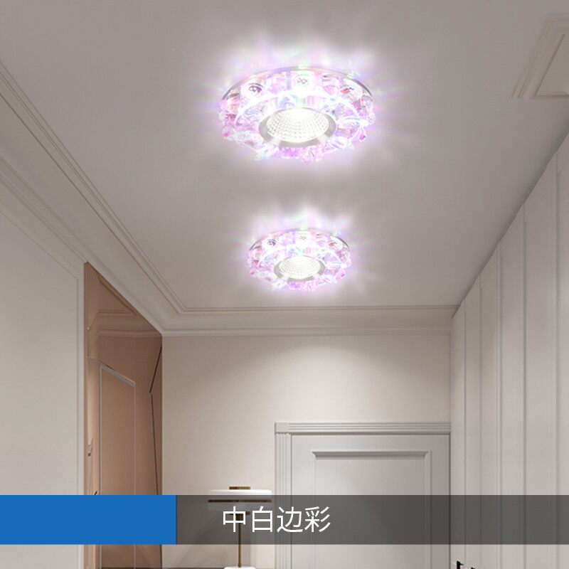 LED水晶射灯家用天花灯嵌入式客厅餐厅吊顶筒灯3W/5W洞灯6/7.5/8