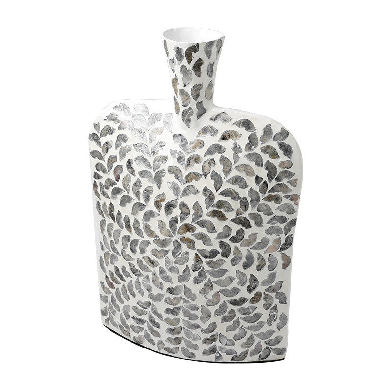 美式侘寂风贝壳装饰花瓶高级感家居装饰摆件台面贝母插花器工艺品