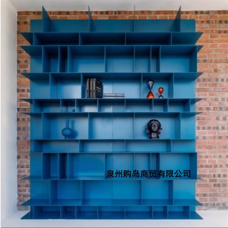 意式烤漆书架书柜实木书房置物架创意挂壁落地书柜满墙装饰柜包邮