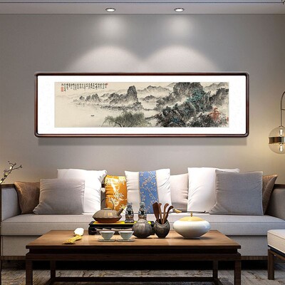 蔡景星借问西湖国画水墨山水画字画中式客厅装饰画办公室横幅挂画