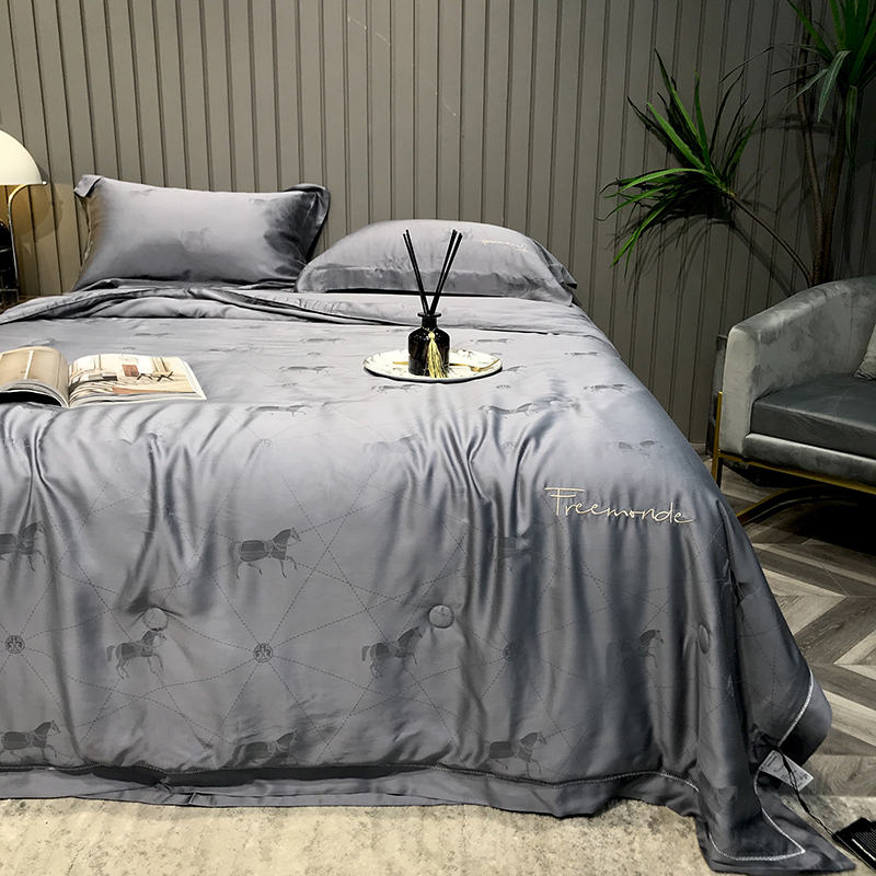 高端140支天丝提花夏凉被四件套100莱赛尔夏被空调被裸睡床上用品