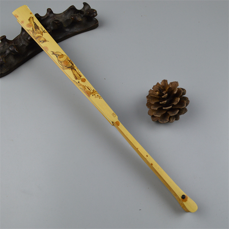 高档文玩宣纸摺扇9.5寸天然斑竹云南湘妃巧雕扇骨配空白苏工扇面