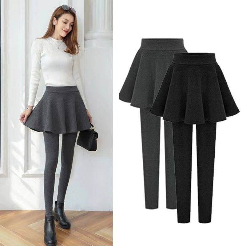 【不起球】秋冬加绒加厚外穿百褶裙显瘦包臀裙裤大码假两件打底裤,女装/女士精品,打底裤,淘宝优惠券,粉丝福利购,淘宝优惠卷