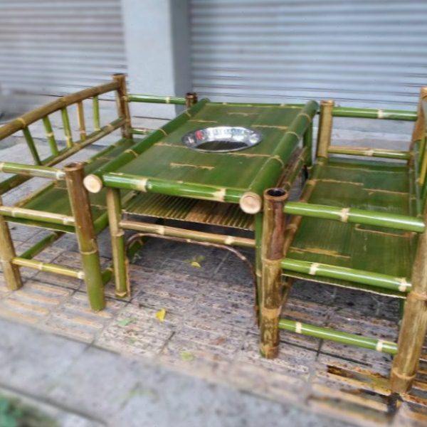 竹家具成套桌椅火锅店烫锅长条桌椅餐厅饭店卡座火锅双人沙发桌椅