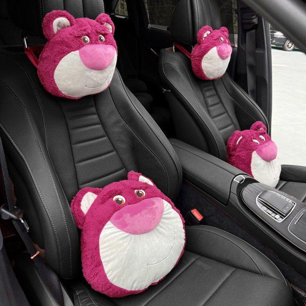汽车头枕腰靠腰垫可爱卡通网红草莓熊车载靠背垫腰枕靠垫久坐护腰,汽车用品/电子/清洗/改装,腰靠,淘宝优惠券,粉丝福利购,淘宝优惠卷