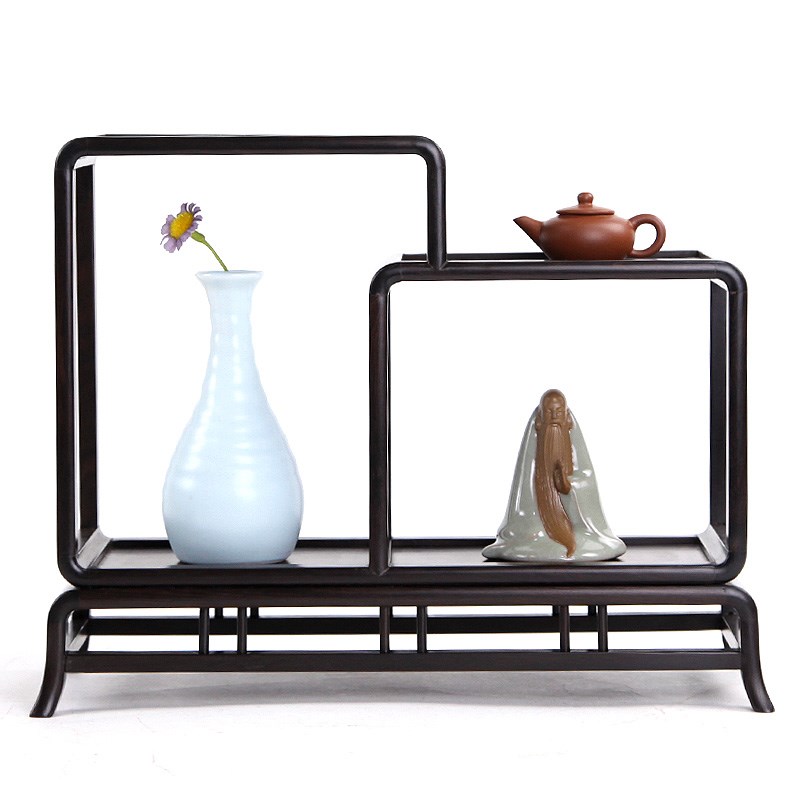 紫光檀小博古架实木中式多宝阁茶壶茶具架子置物架桌面摆件展示架