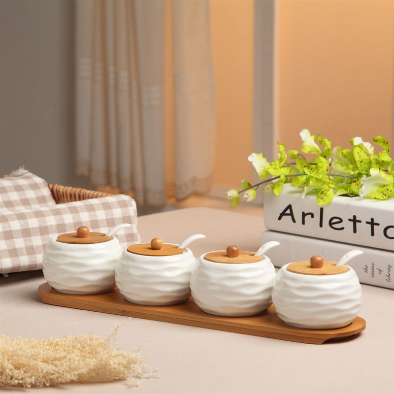 日式陶瓷调味罐套装调料盒调味瓶2 3 4个装家用厨房调料瓶罐盐罐