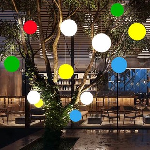 圆球吊灯球形白色户外防水创意餐厅酒店吊球灯具商场吊顶装饰灯