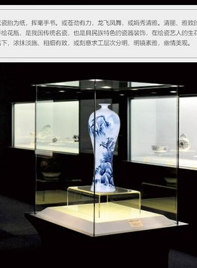 威弗列德手绘青花瓷器中式客厅插花落地大摆件家居景德镇陶瓷花瓶